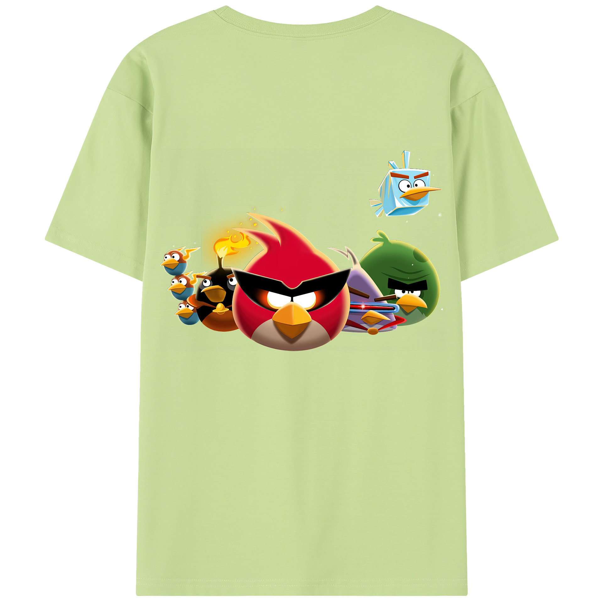 （画像用） Angry Birds アングリーバード 綿100％半袖Tシャツ（背面プリント）